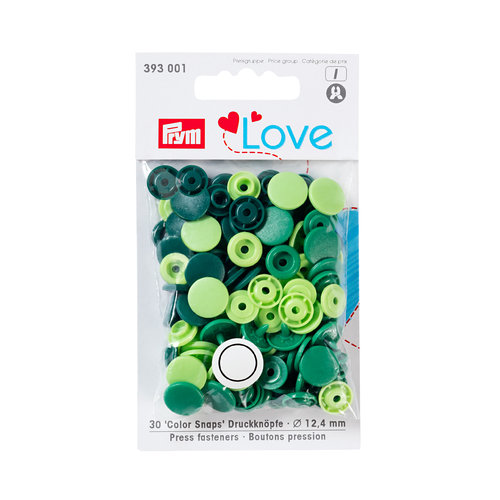 Prym Love 30 Color Snaps 12,4mm grün sortiert Preisklasse I