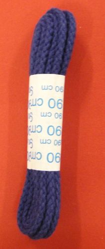 90 cm Schnürsenkel blau Senkel von Hei-Du®, reine Baumwolle, Flach oder Kordel