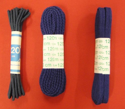 120 cm Schnürsenkel Marine Senkel von Hei-Du®, reine Baumwolle, Flach oder Kordel