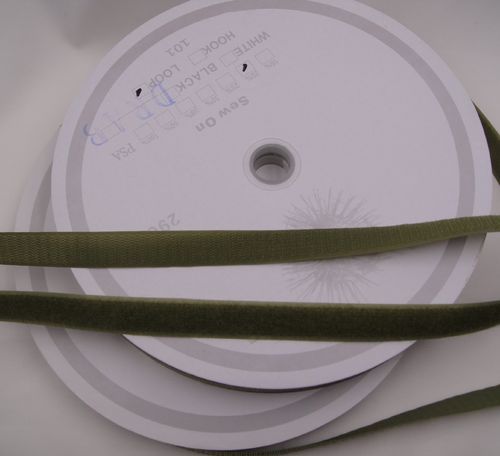 Klettband Oliv zum Annähen 20 mm 25 m